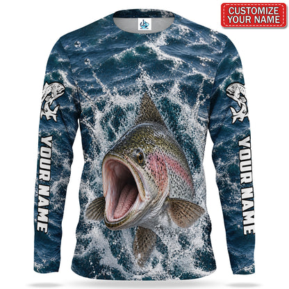 Rainbow Trout Personalized UPF Sun Protection Fishing Long Sleeve Shirt