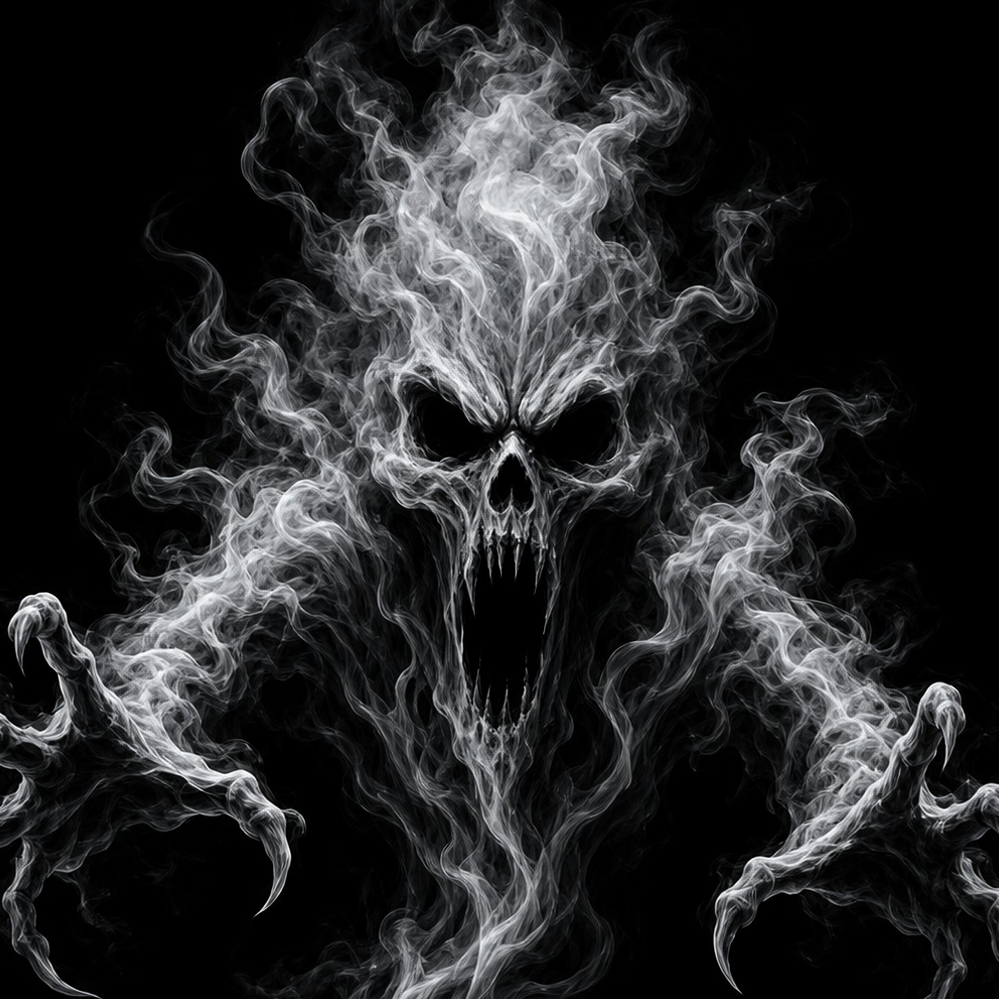 Smoke Skull Ghost PNG Screaming Reaper Shirt