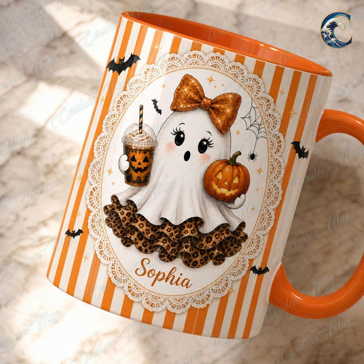 Personalized Cute Ghost Name Mug