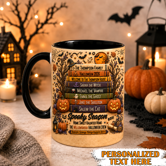 Personalized Halloween Family Mug, Custom Name Coffee Cup