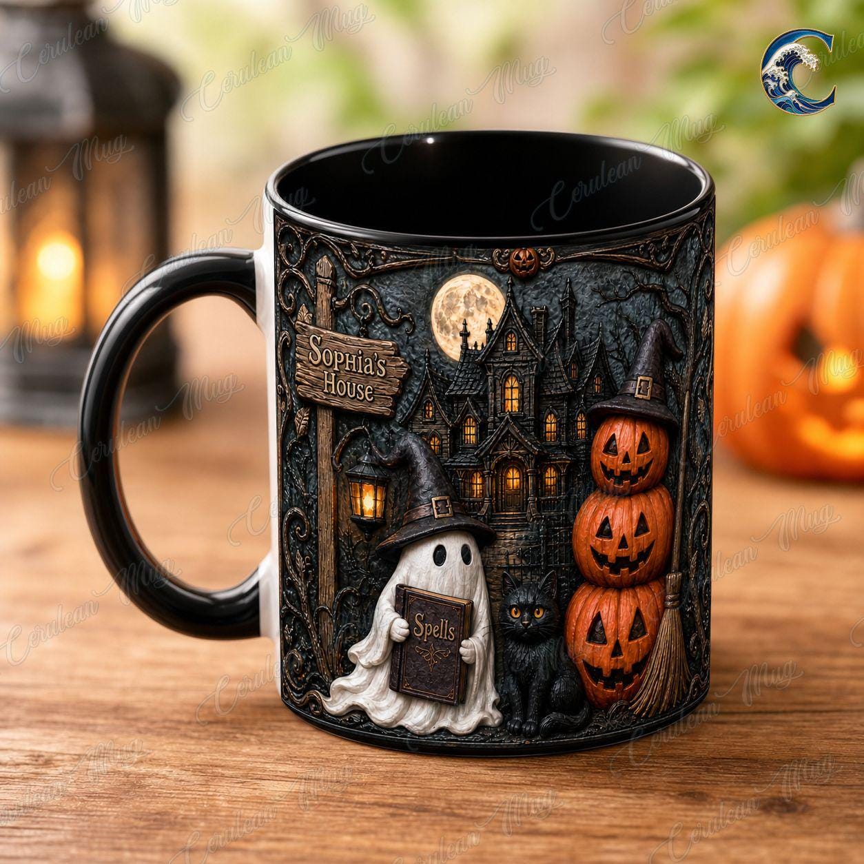 Personalized Haunted House Name Mug