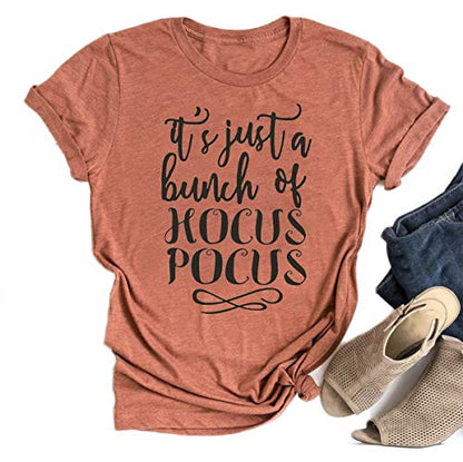 Tuwbue Classic Hocus Pocus Women's Halloween T-Shirt Cotton Blend