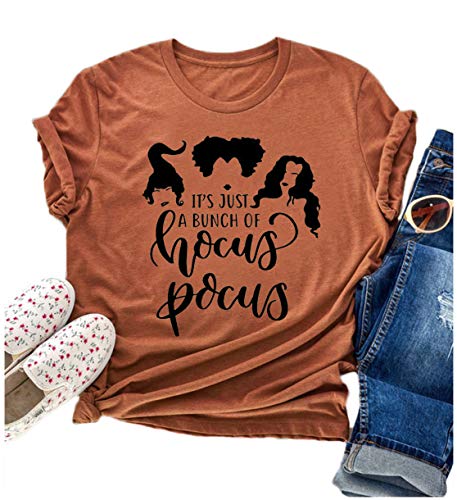 Tuwbue Classic Hocus Pocus Women's Halloween T-Shirt Cotton Blend