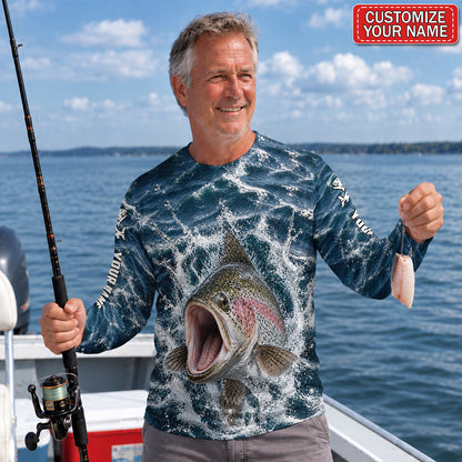 Rainbow Trout Personalized UPF Sun Protection Fishing Long Sleeve Shirt