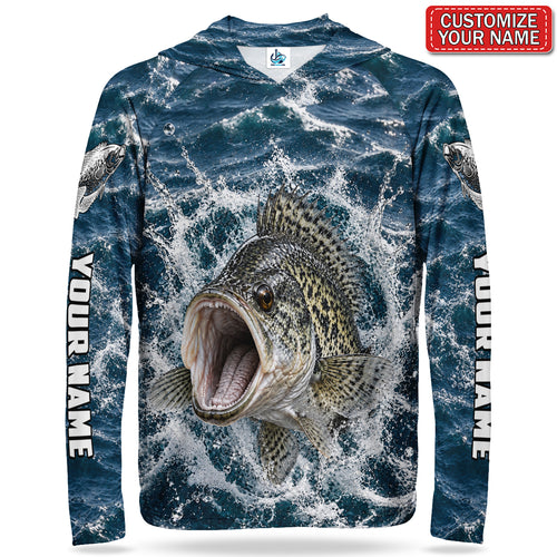 Crappie Splash Personalized UPF Sun Protection Fishing Hoodie