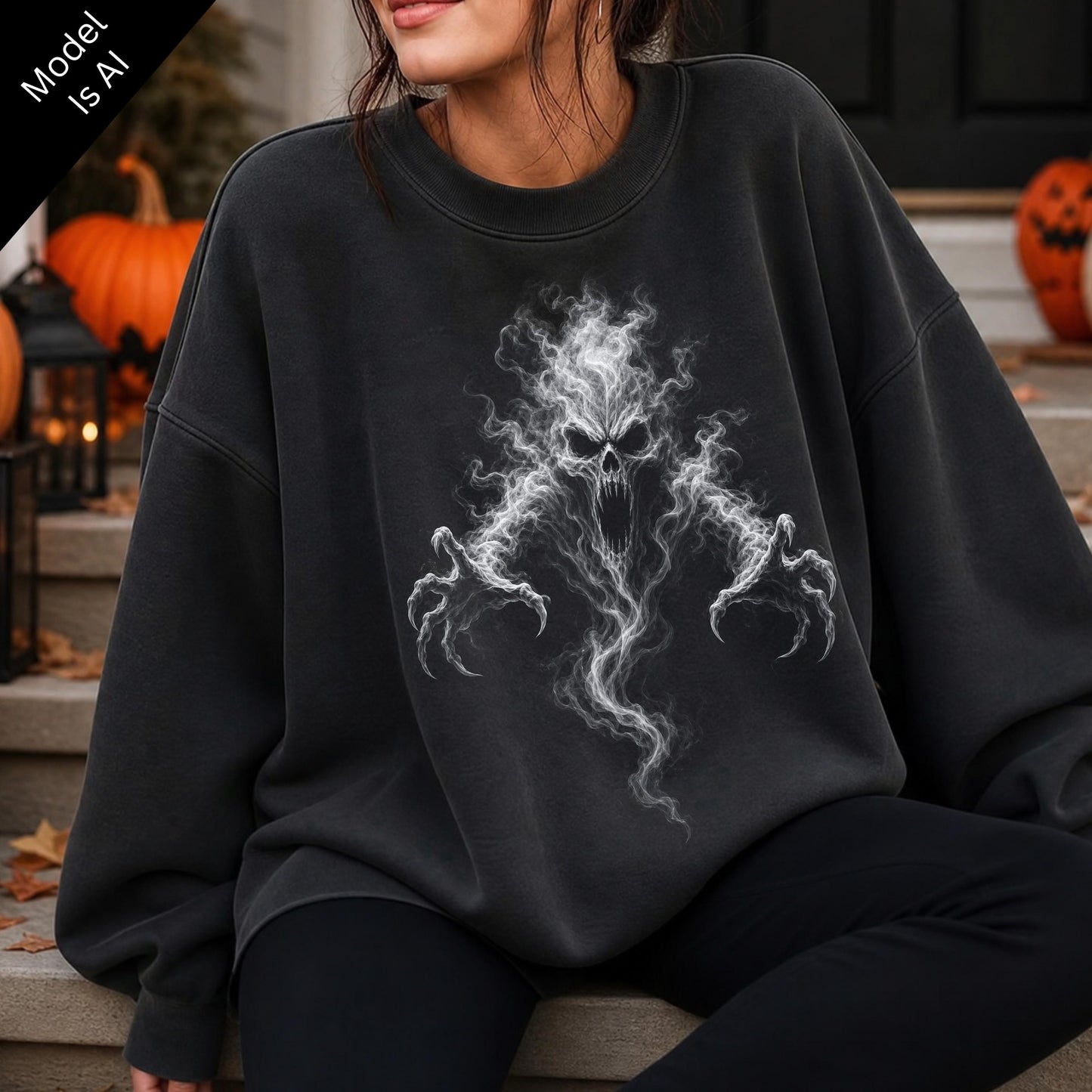 Smoke Skull Ghost PNG Screaming Reaper Shirt