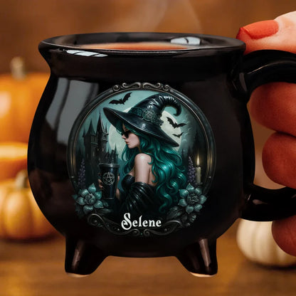 Custom 12oz Ceramic Cauldron Coffee Mug - Personalized Halloween Witchy Gifts For Besties
