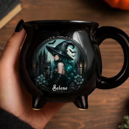 Custom 12oz Ceramic Cauldron Coffee Mug - Personalized Halloween Witchy Gifts For Besties