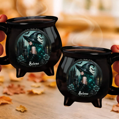 Custom 12oz Ceramic Cauldron Coffee Mug - Personalized Halloween Witchy Gifts For Besties