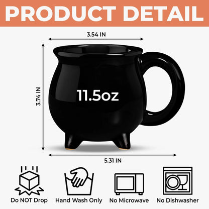 Custom 12oz Ceramic Cauldron Coffee Mug - Personalized Halloween Witchy Gifts For Besties