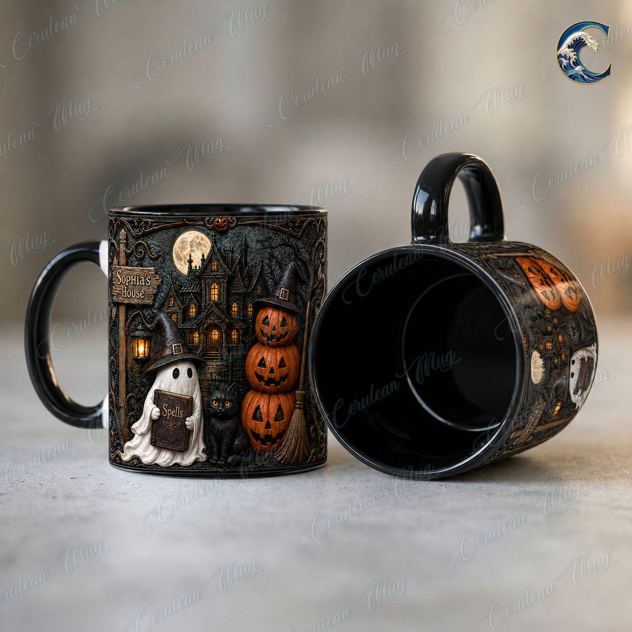 Personalized Haunted House Name Mug