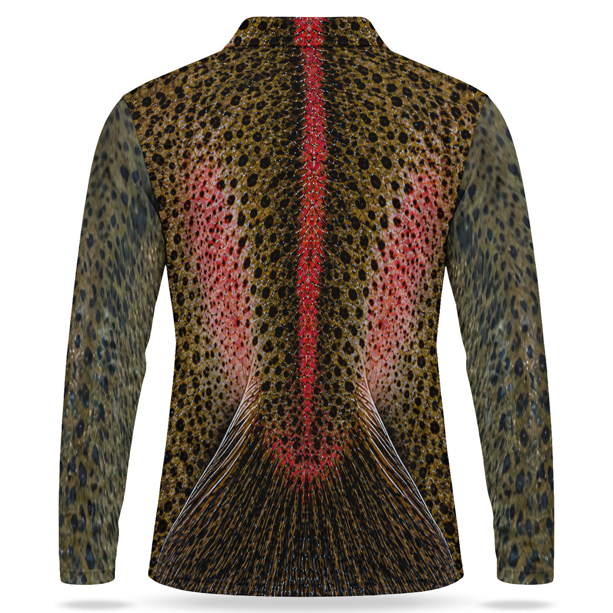 Rainbow Trout Face Men's Long Sleeve Fishing Polo