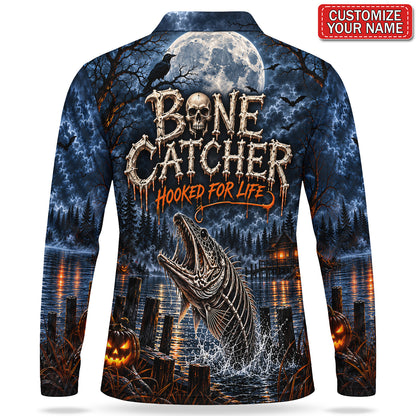Personalized Where The Dead Go To Fish Men's Long Sleeve Polo