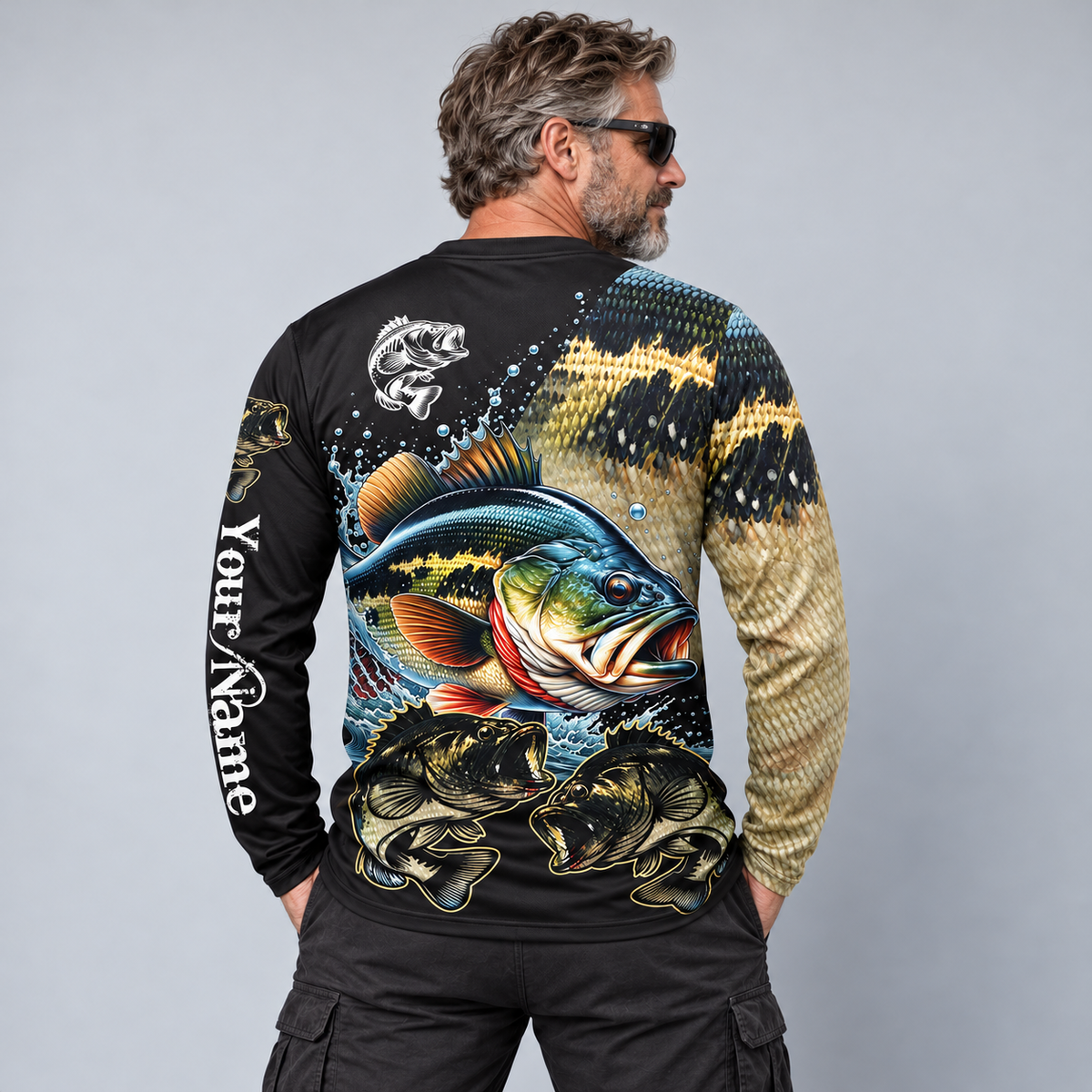 Largemouth Bass Fishing UPF Long Sleeve Shirts - Personalized Fishing Gift