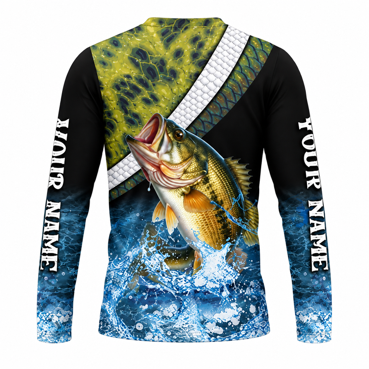 Custom Bass Fishing Jersey – Personalized UPF Long Sleeve Fishing Shirt