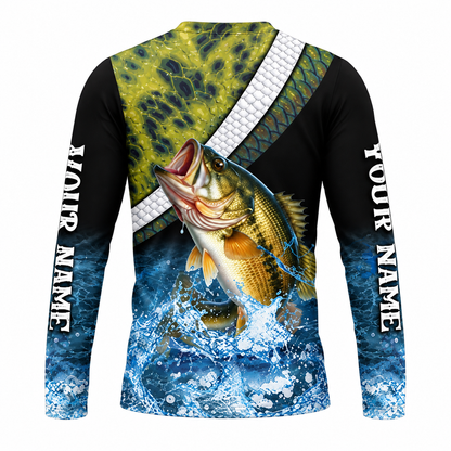 Custom Bass Fishing Jersey – Personalized UPF Long Sleeve Fishing Shirt