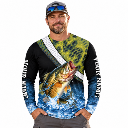 Custom Bass Fishing Jersey – Personalized UPF Long Sleeve Fishing Shirt