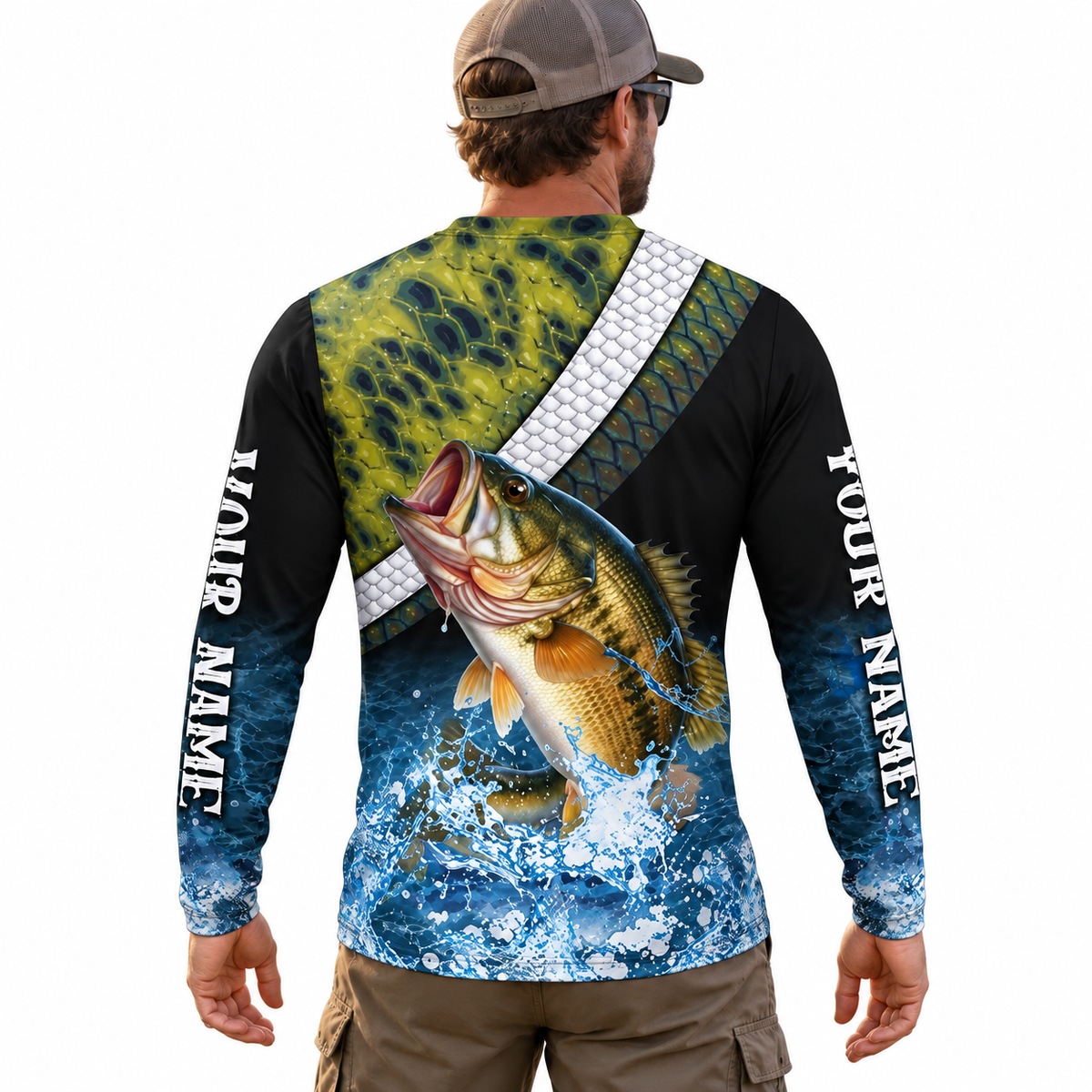 Custom Bass Fishing Jersey – Personalized UPF Long Sleeve Fishing Shirt