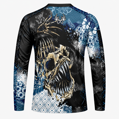 Skeleton Fish Fishing Shirt – Long Sleeve Performance Jersey for Men