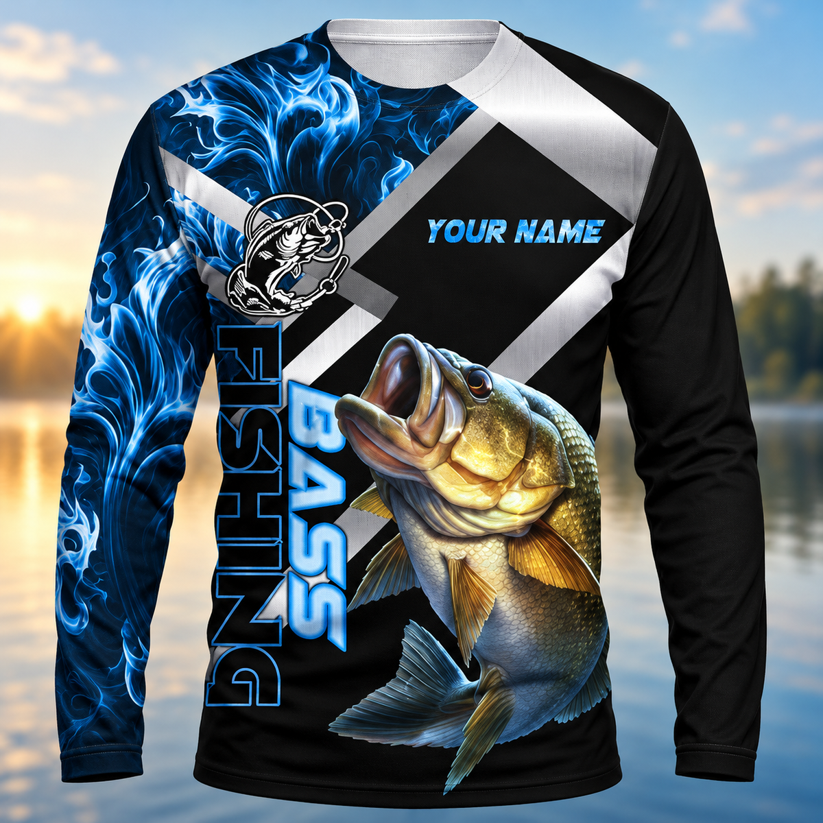 Custom Bass Fishing Shirt – Personalized Long Sleeve Angler Jersey