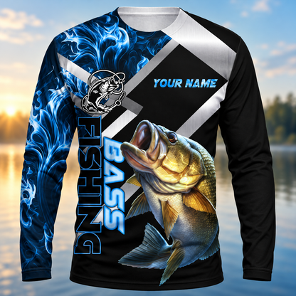 Custom Bass Fishing Shirt – Personalized Long Sleeve Angler Jersey