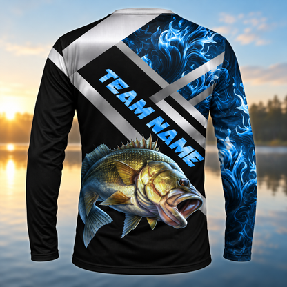 Custom Bass Fishing Shirt – Personalized Long Sleeve Angler Jersey