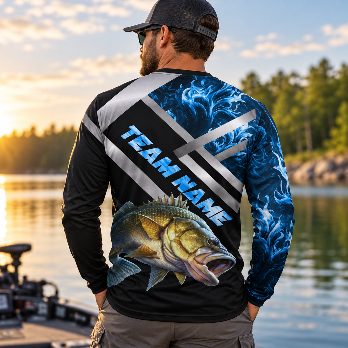 Custom Bass Fishing Shirt – Personalized Long Sleeve Angler Jersey