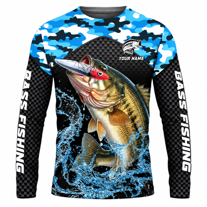 Personalized Fishing Jersey for Men – Bass Long Sleeve Shirt