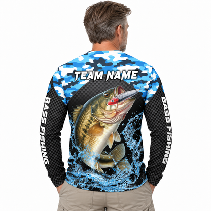 Personalized Fishing Jersey for Men – Bass Long Sleeve Shirt