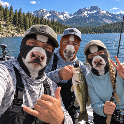 Realistic Trout Face Fishing Neck Gaiter – Funny Angler Face Cover