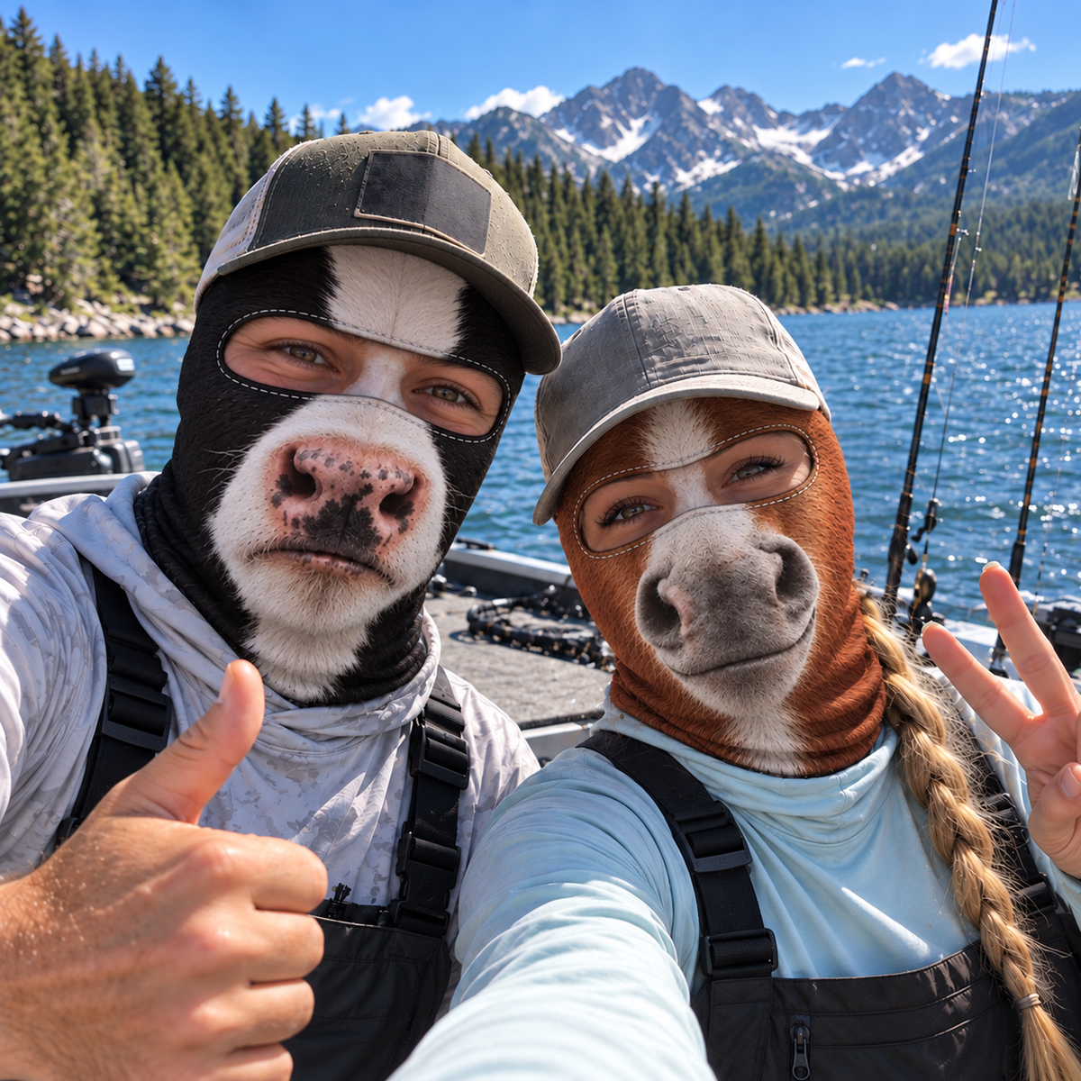 Realistic Trout Face Fishing Neck Gaiter – Funny Angler Face Cover