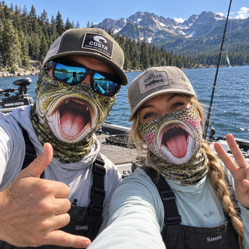 Funny Fish Face Fishing Neck Gaiter – Realistic 3D Fish Mask for Anglers