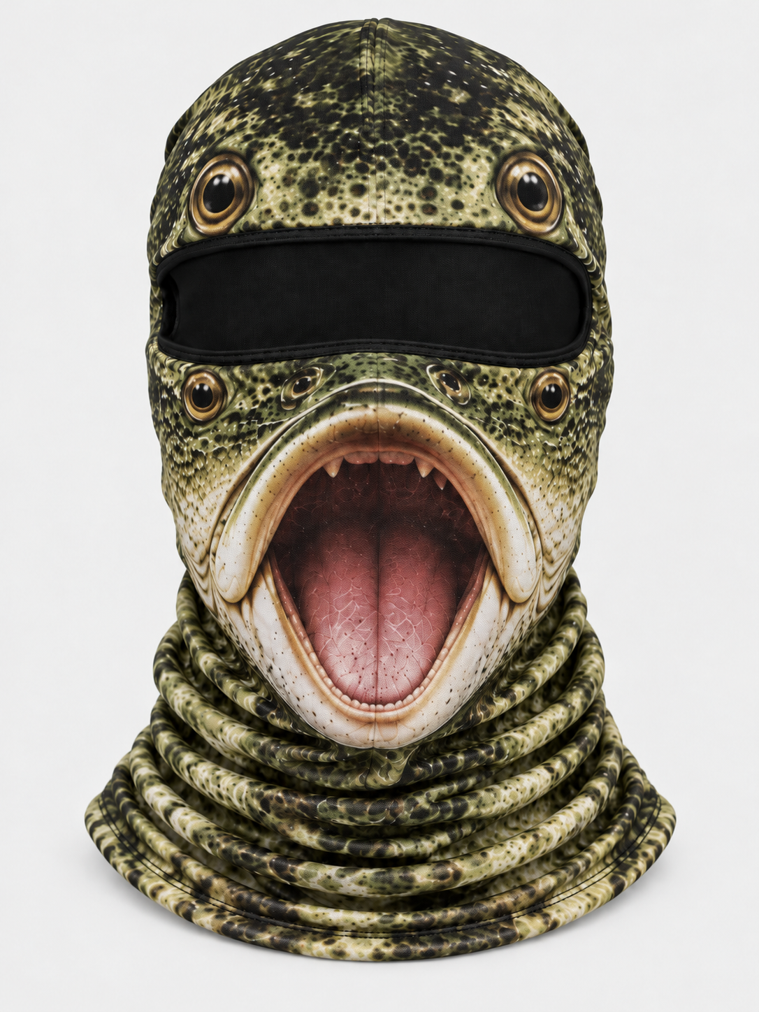 Funny Fish Face Fishing Neck Gaiter – Realistic 3D Fish Mask for Anglers