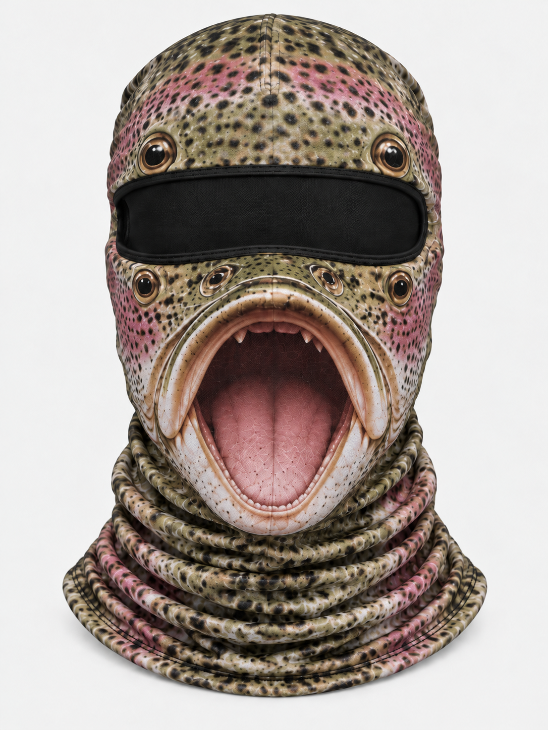 Funny Fish Face Fishing Neck Gaiter – Realistic 3D Fish Mask for Anglers
