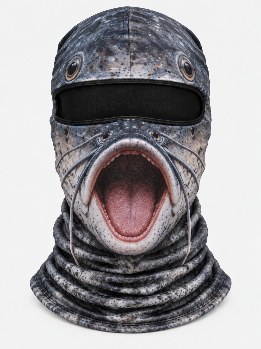 Funny Fish Face Fishing Neck Gaiter – Realistic 3D Fish Mask for Anglers
