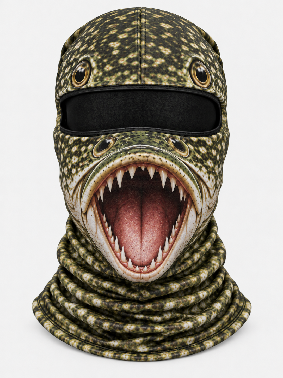 Funny Fish Face Fishing Neck Gaiter – Realistic 3D Fish Mask for Anglers