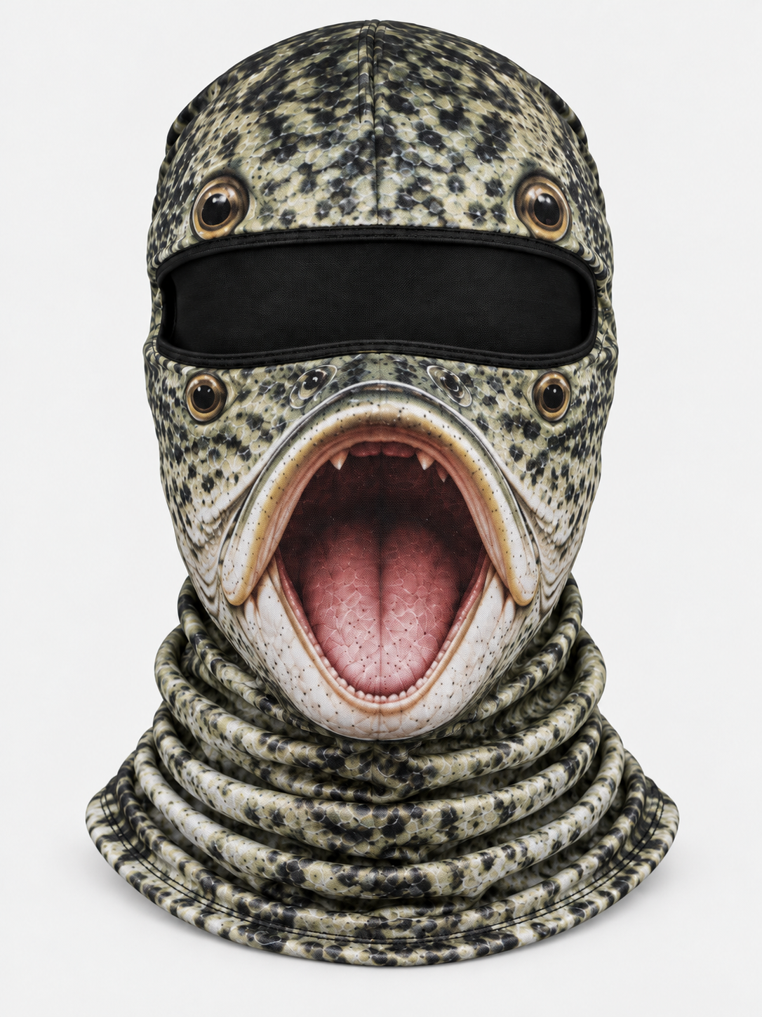 Funny Fish Face Fishing Neck Gaiter – Realistic 3D Fish Mask for Anglers