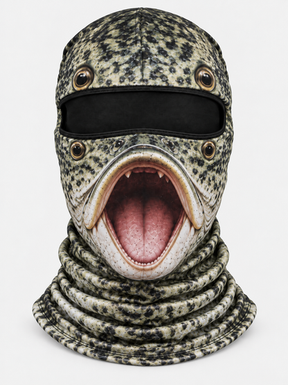 Funny Fish Face Fishing Neck Gaiter – Realistic 3D Fish Mask for Anglers