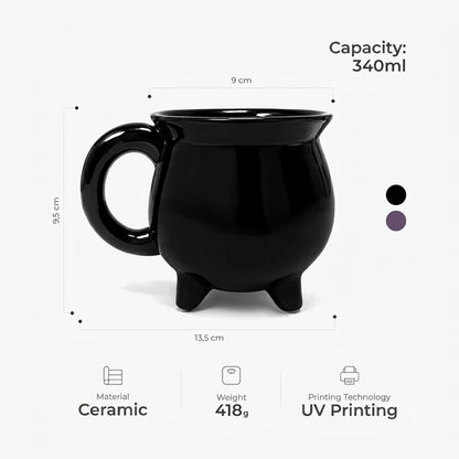 Personalized Witch Halloween Cauldron Mug, Custom Name Ceramic Coffee Mug