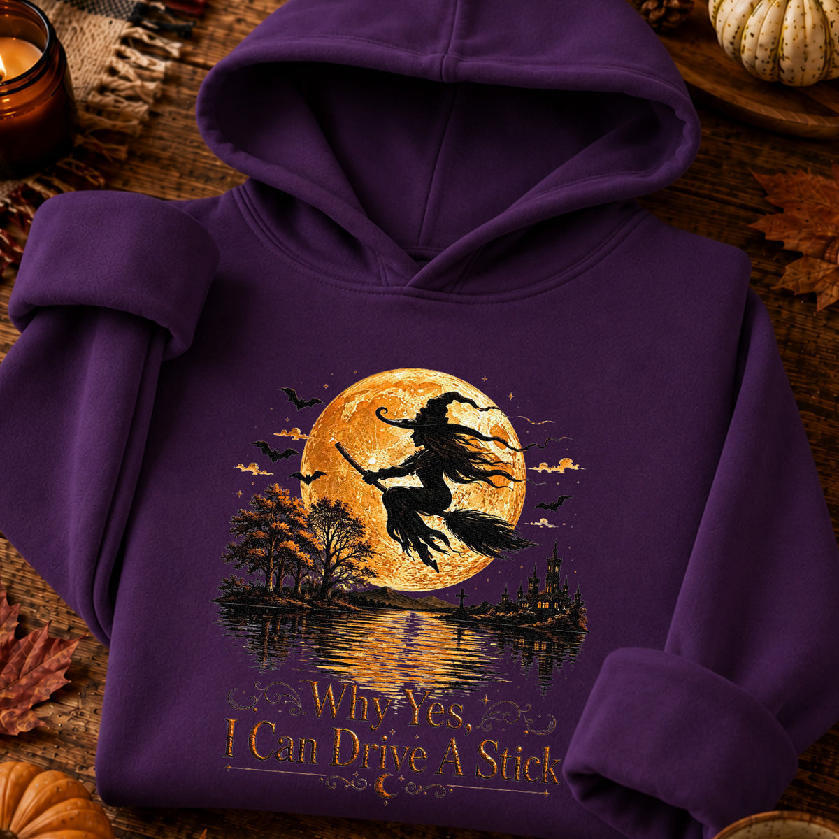 Why Yes, I Can Drive A Stick Halloween Witch T-Shirt, Vintage Spooky Tee