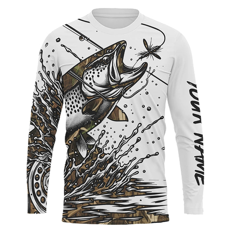 Custom Name Trout Fly Fishing UPF Hoodie & Long Sleeve