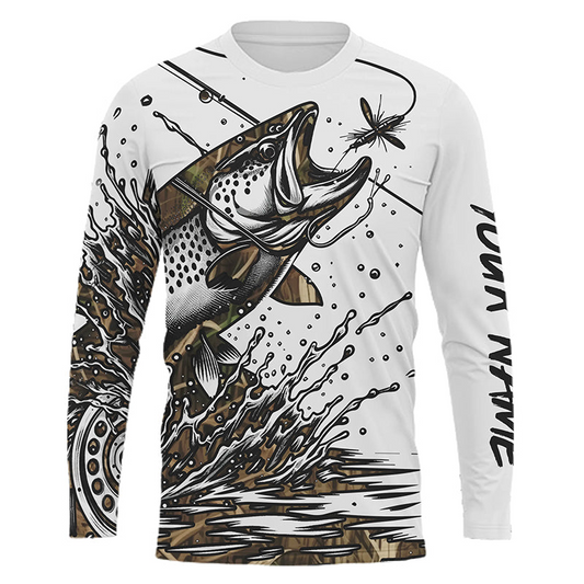 Custom Name Trout Fly Fishing UPF Hoodie & Long Sleeve