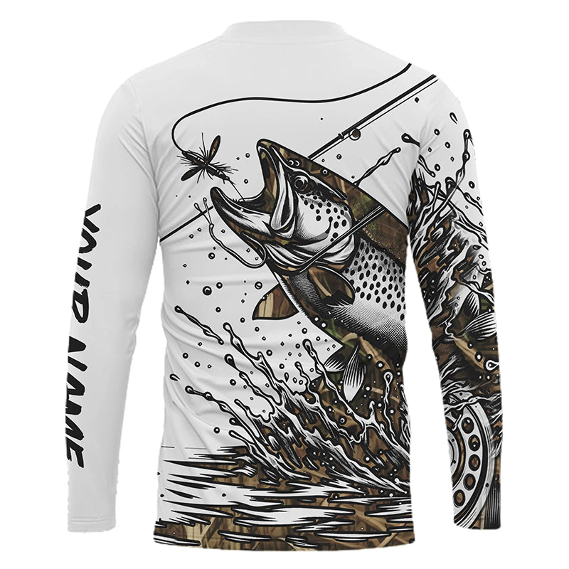 Custom Name Trout Fly Fishing UPF Hoodie & Long Sleeve