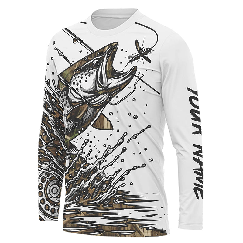 Custom Name Trout Fly Fishing UPF Hoodie & Long Sleeve