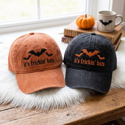 Embroidered Bats Halloween Dad Cap– Spooky Trick or Treat Costume Accessory