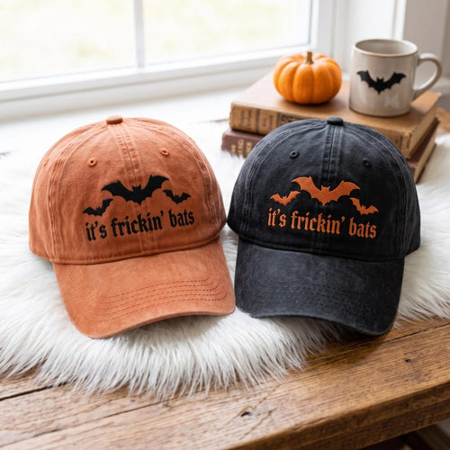 Embroidered Bats Halloween Dad Cap– Spooky Trick or Treat Costume Accessory
