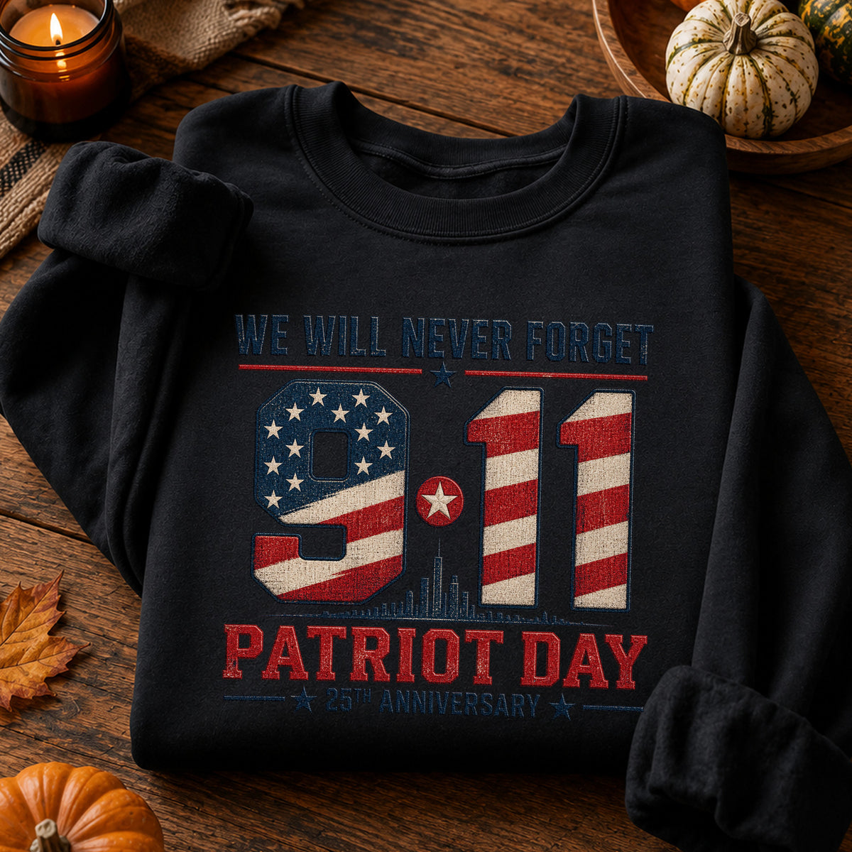 We Will Never Forget 9/11 Patriot Day American Flag T-Shirt