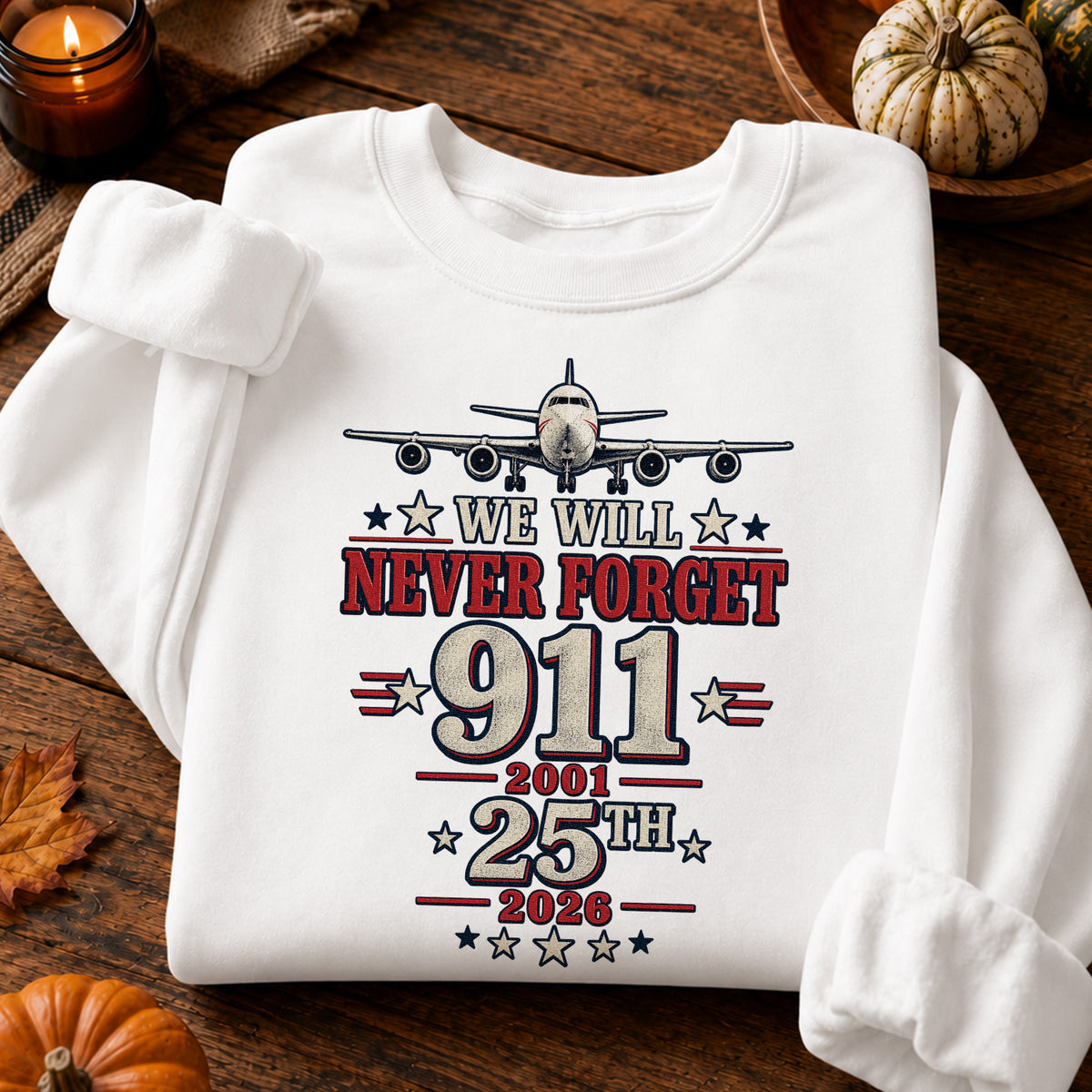We Will Never Forget 9/11 25th Anniversary Airplane T-Shirt