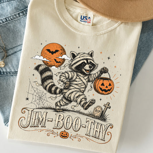 Funny Raccoon Halloween T-Shirt, Mummy Boo Thy Spooky Tee