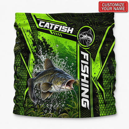 Personalized Bass and Lure Neon Green Fishing Mask